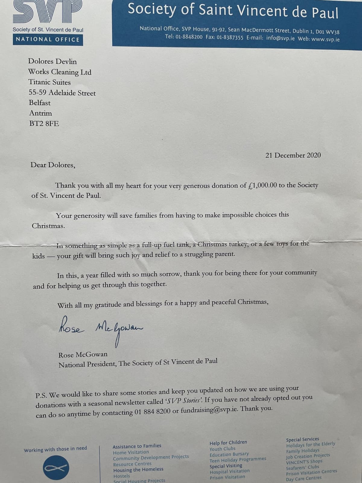 Works Cleaning Services Letter To Community Dementia Care NI